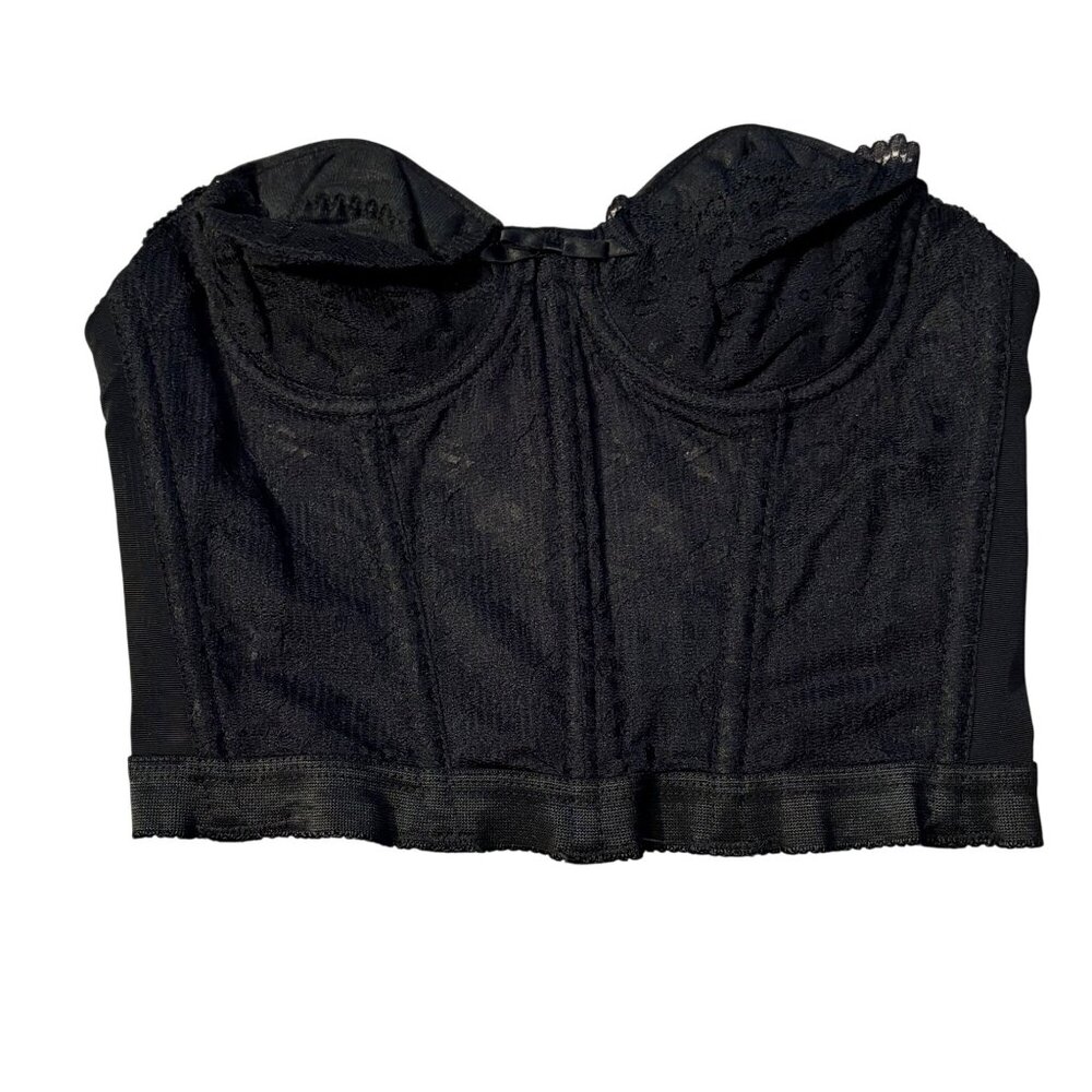 Vintage Youthcraft Black Lace Strapless Bustier 32A Tailored In The Philippines